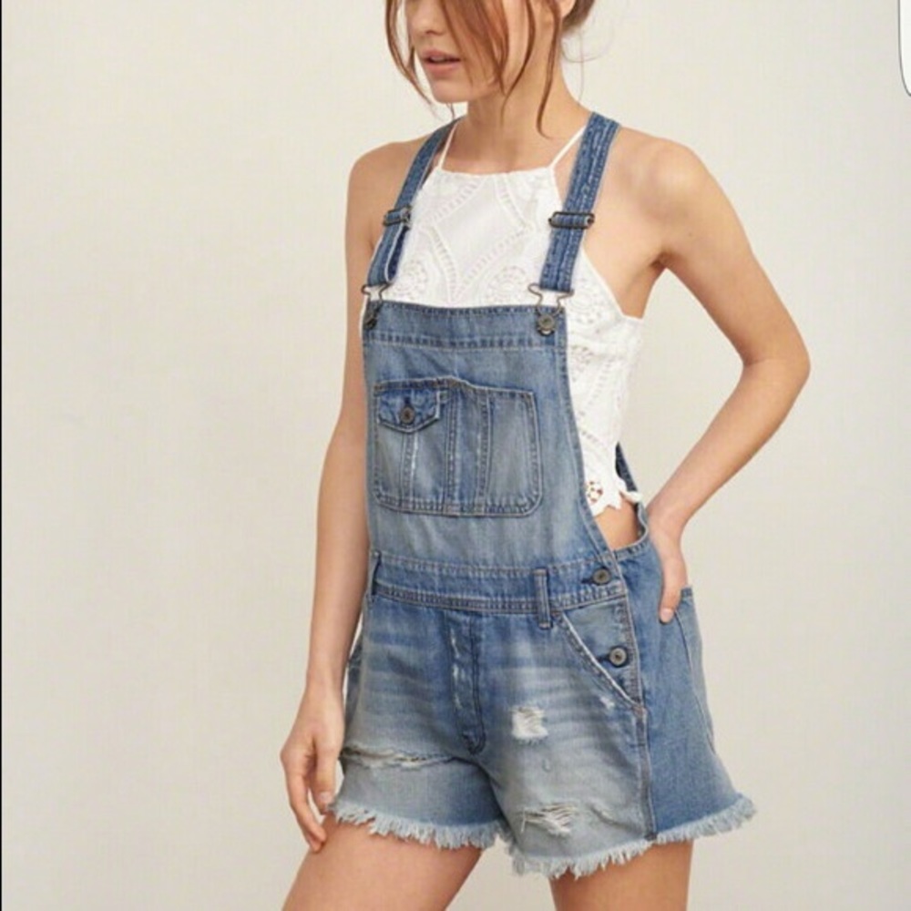 A & F denim short overalls - Picture 2 of 9